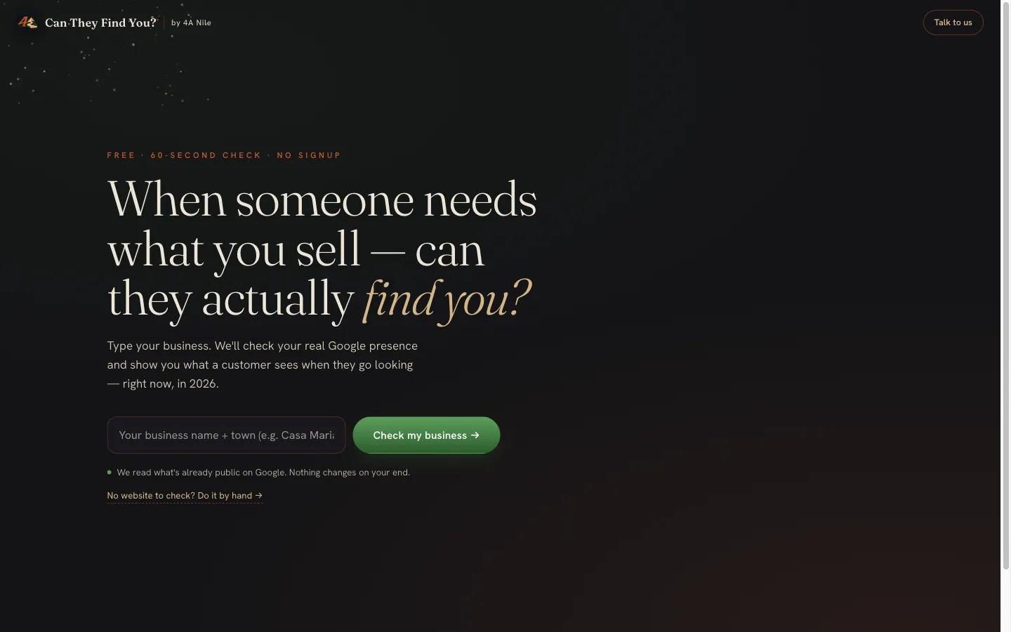 Free 'Can They Find You?' Audit screenshot 1